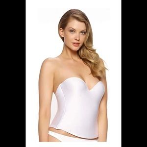 Felina Women’s Felina Hidden Wire Bustier full coverage White 36C NWT Bride Bra